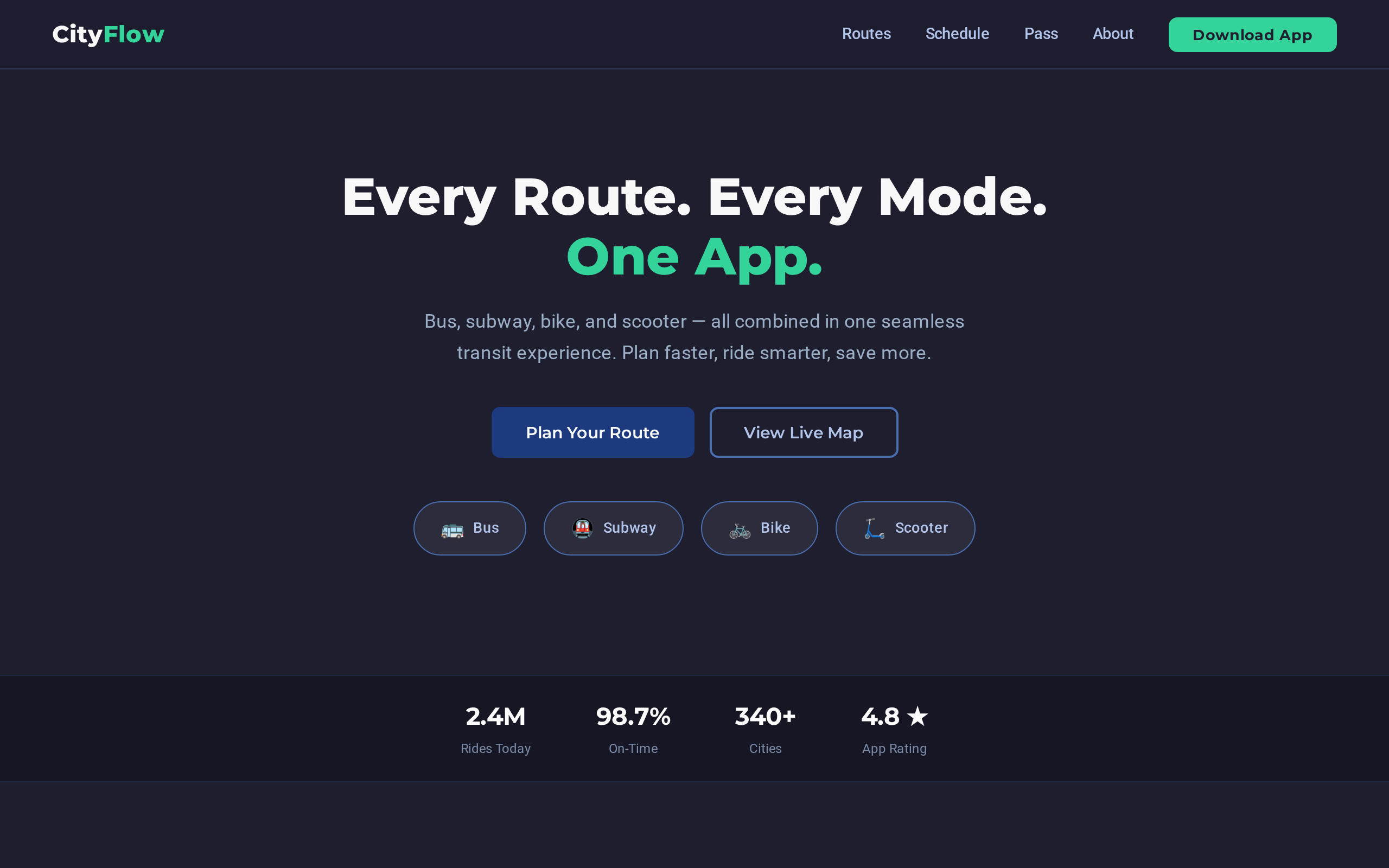 CityFlow — Urban Transit App