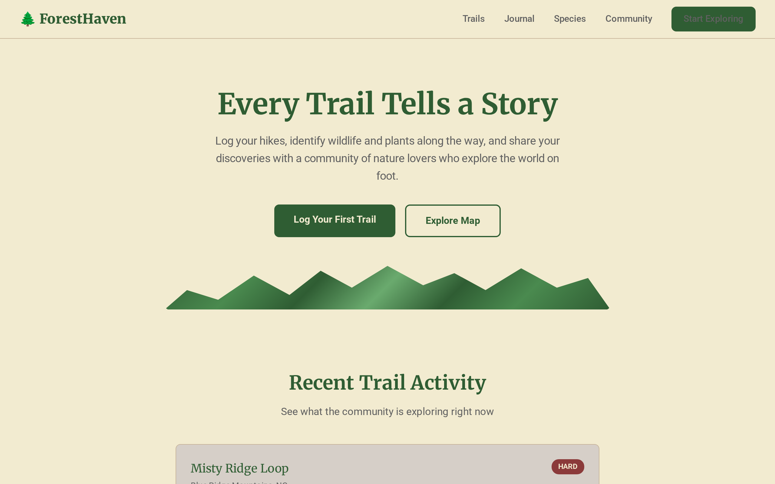 ForestHaven — Nature Journal & Trail Logger