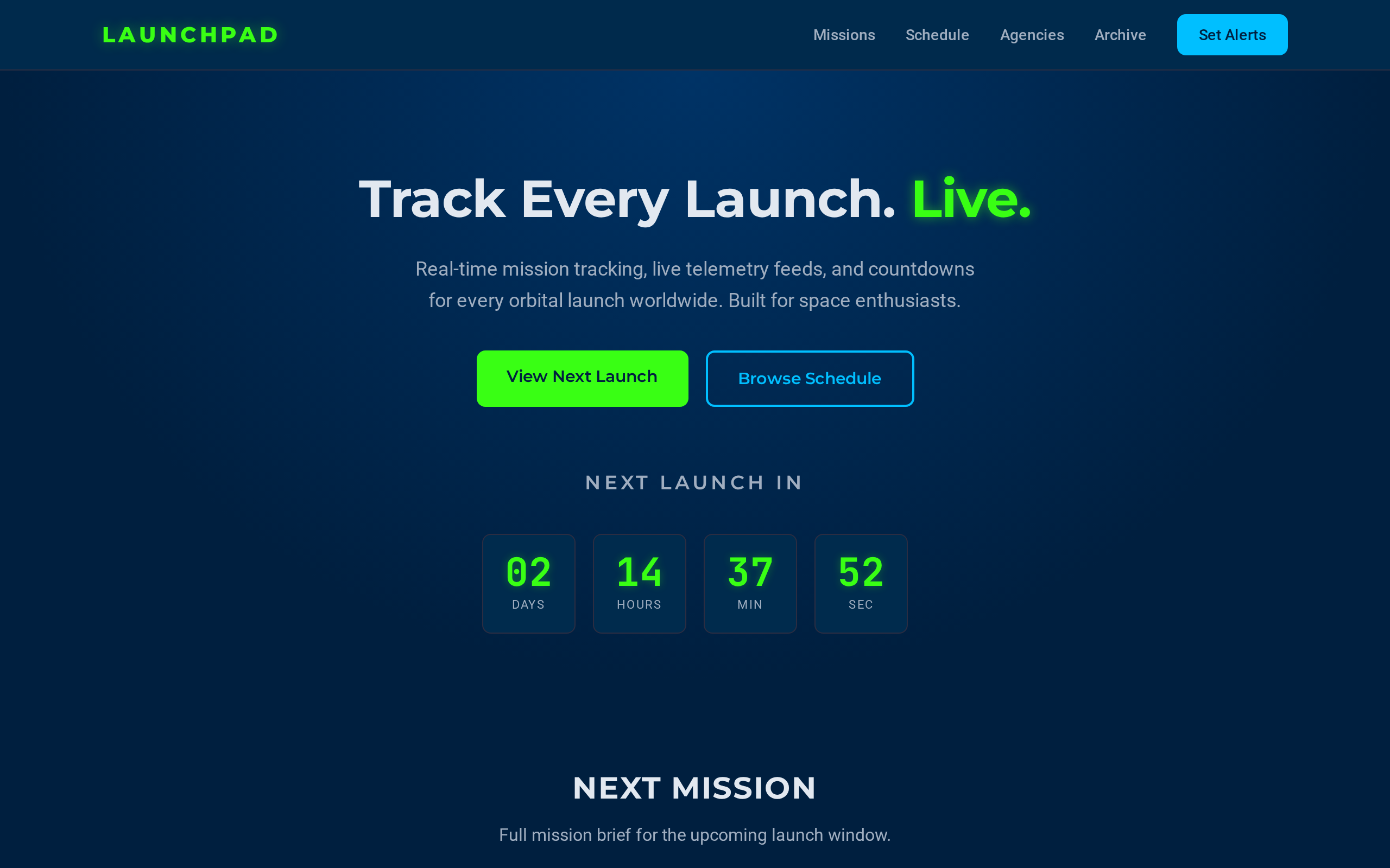 LAUNCHPAD — Rocket Launch Tracker