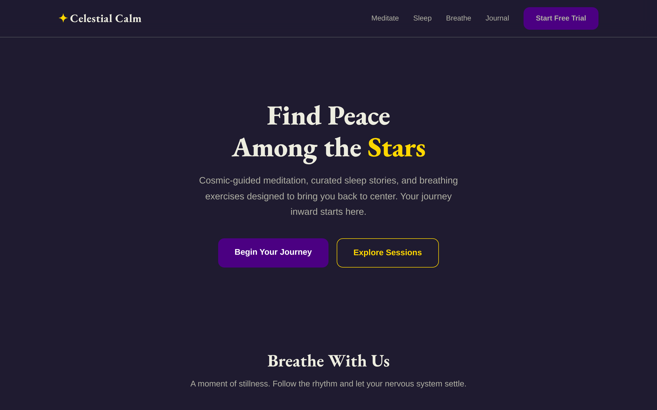 Celestial Calm — Meditation & Wellness